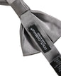 Dolce & Gabbana Men Gray 100% Silk Adjustable Neck Papillon Bow Tie