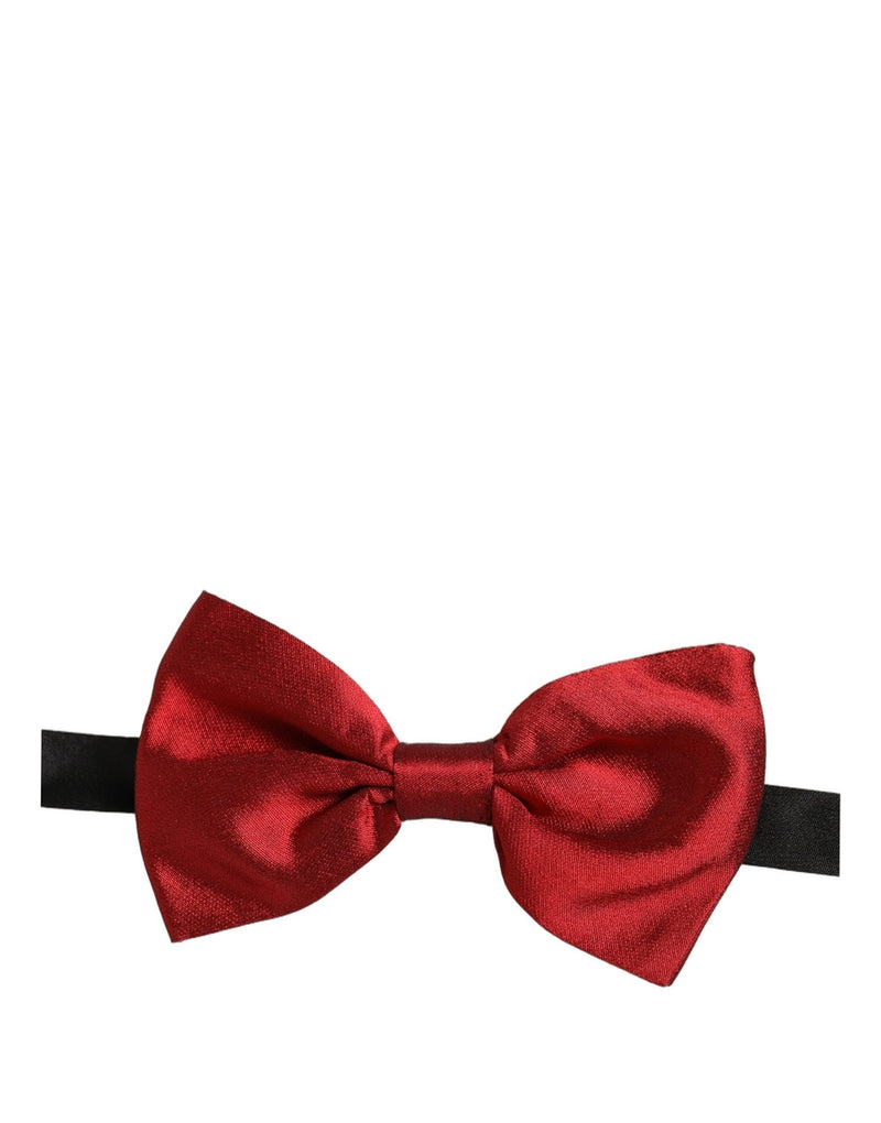 Dolce & Gabbana Homme Nœud Papillon Réglable en Soie Noir Rouge