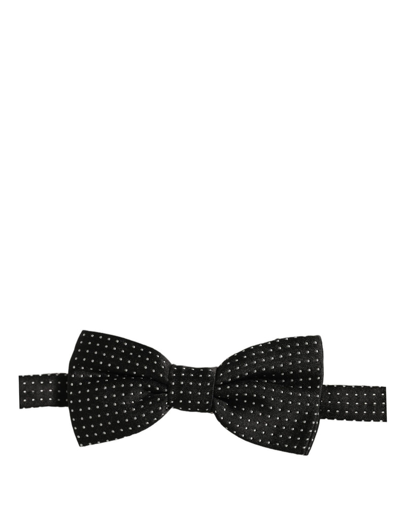 Dolce & Gabbana Homme Nœud Papillon Réglable Noir Blanc à Pois