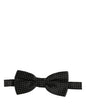 Dolce & Gabbana Men Black White PolkaDot Adjustable Bow Tie