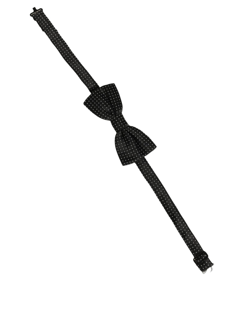 Dolce & Gabbana Homme Nœud Papillon Réglable Noir Blanc à Pois