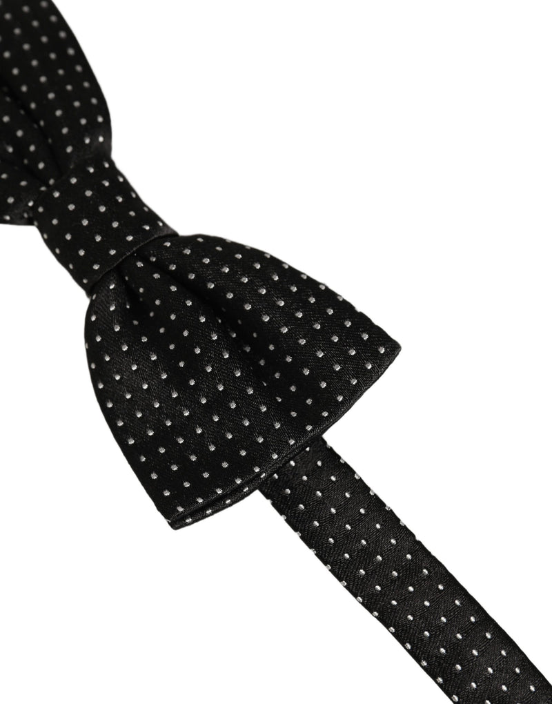 Dolce & Gabbana Homme Nœud Papillon Réglable Noir Blanc à Pois