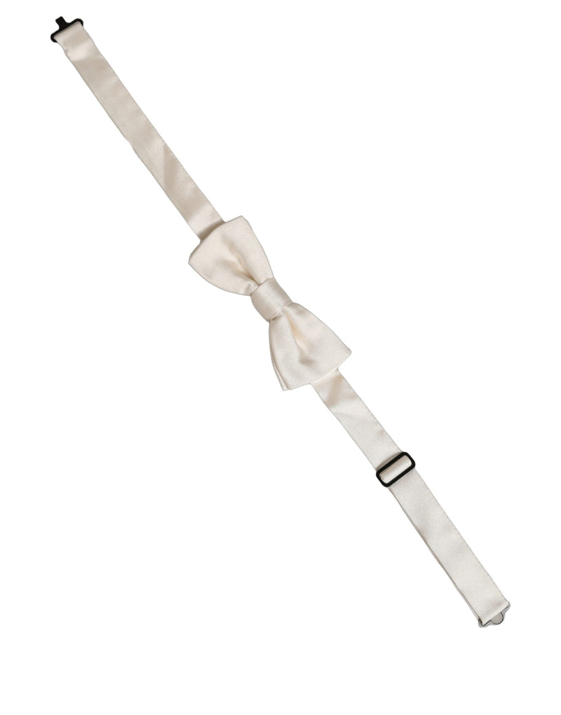 Nœud papillon Dolce & Gabbana pour homme, blanc cassé, 100 % soie, réglable