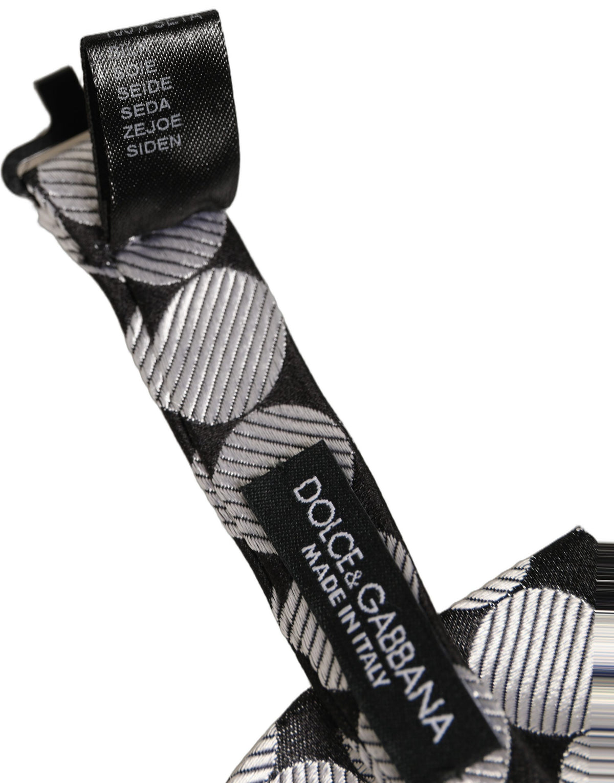 Dolce & Gabbana Homme Papillon Ajustable Cercles Noirs et Argentés