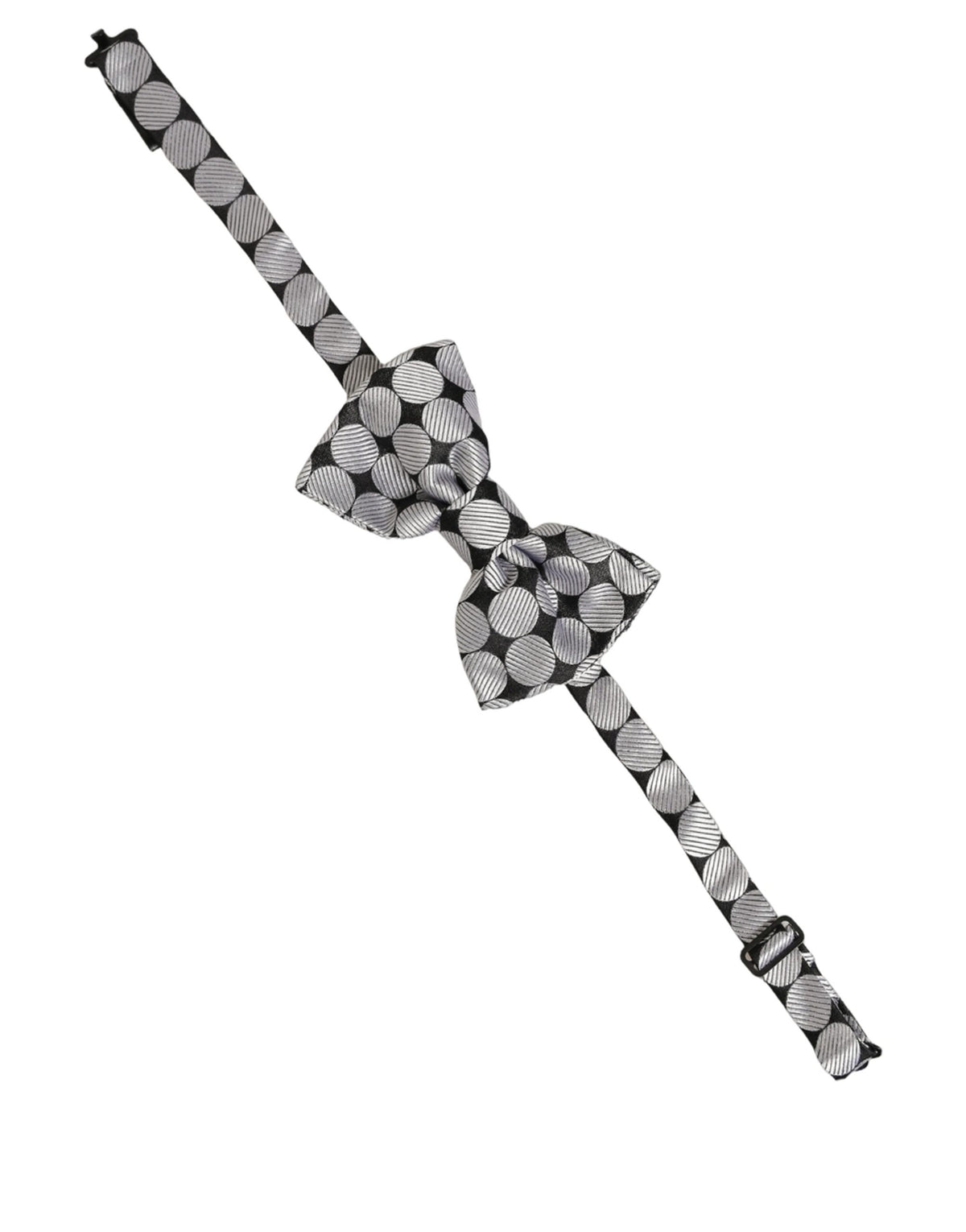 Dolce & Gabbana Homme Papillon Ajustable Cercles Noirs et Argentés