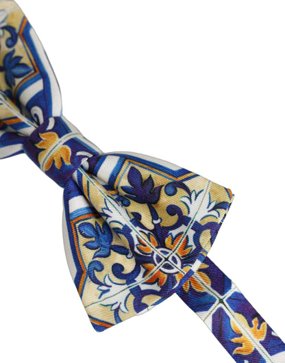 Dolce & Gabbana Men Multicolor Majolica Adjustable Neck Papillon Bow Tie