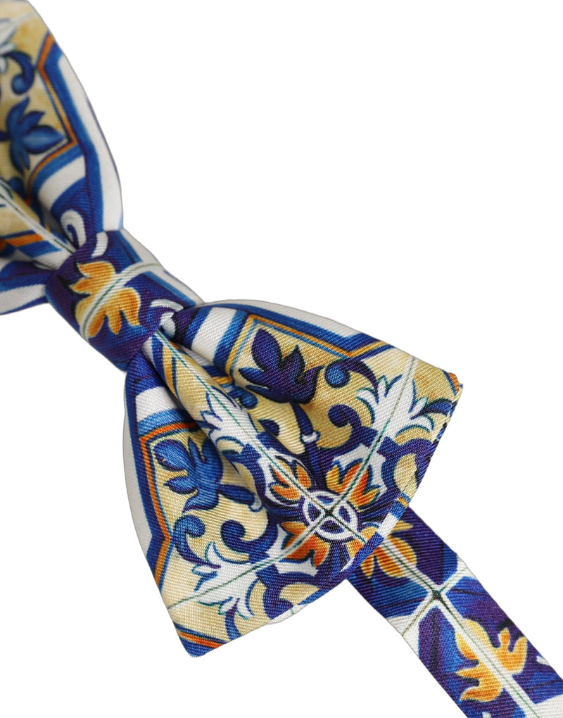Dolce & Gabbana Men Multicolor Majolica Adjustable Neck Papillon Bow Tie
