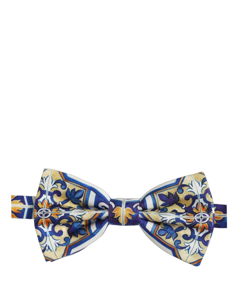 Dolce & Gabbana Men Multicolor Majolica Adjustable Neck Papillon Bow Tie