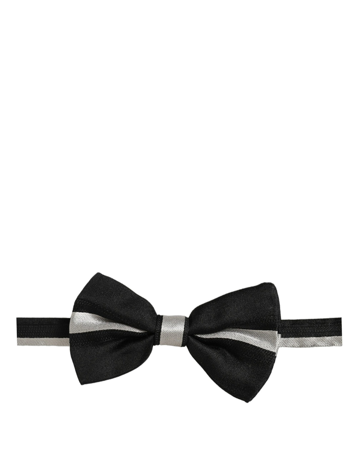 Nœud papillon ajustable Dolce & Gabbana en soie noire et argentée