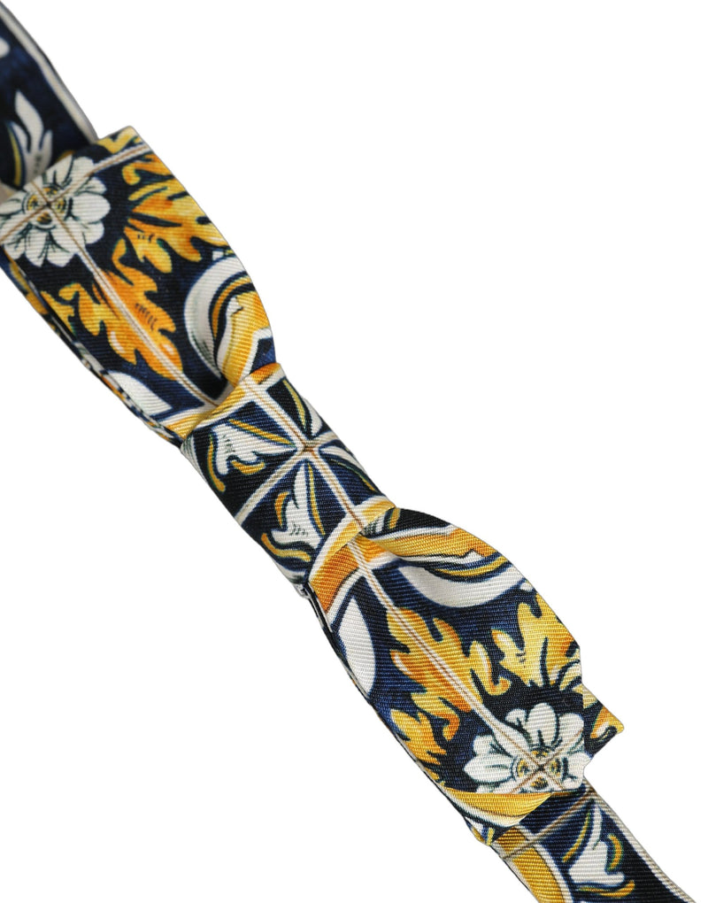 Nœud papillon papillon réglable Dolce & Gabbana multicolore style damassé