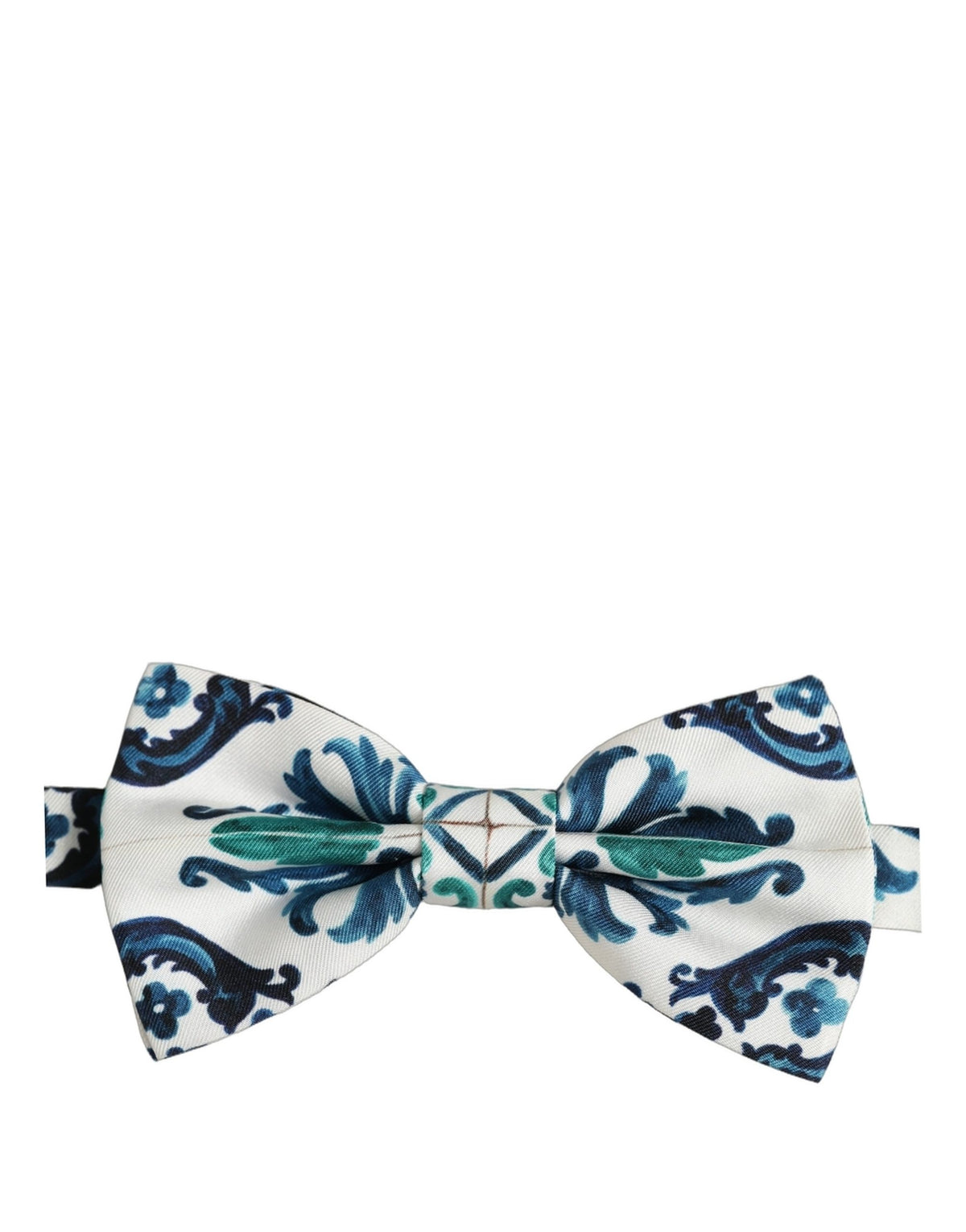 Nœud papillon papillon réglable en soie sicilienne blanche pour homme Dolce & Gabbana