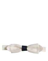 Dolce & Gabbana Men White 100% Silk Adjustable Neck Papillon Bow Tie