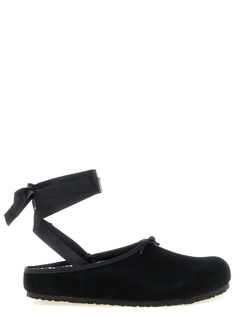 Ballerines Birkenstock en cuir velours noir