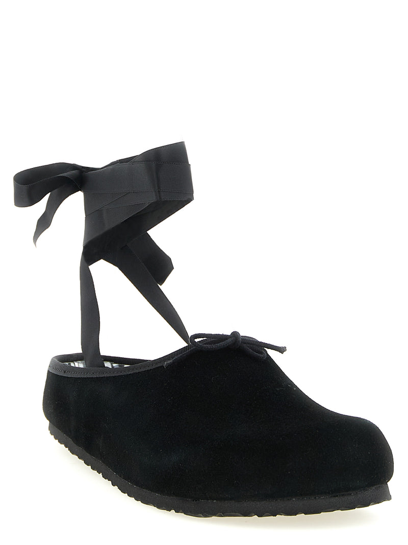 Ballerines Birkenstock en cuir velours noir