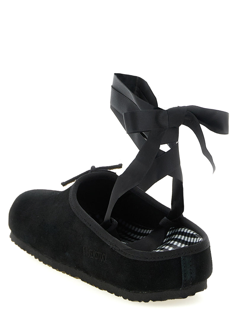 Ballerines Birkenstock en cuir velours noir