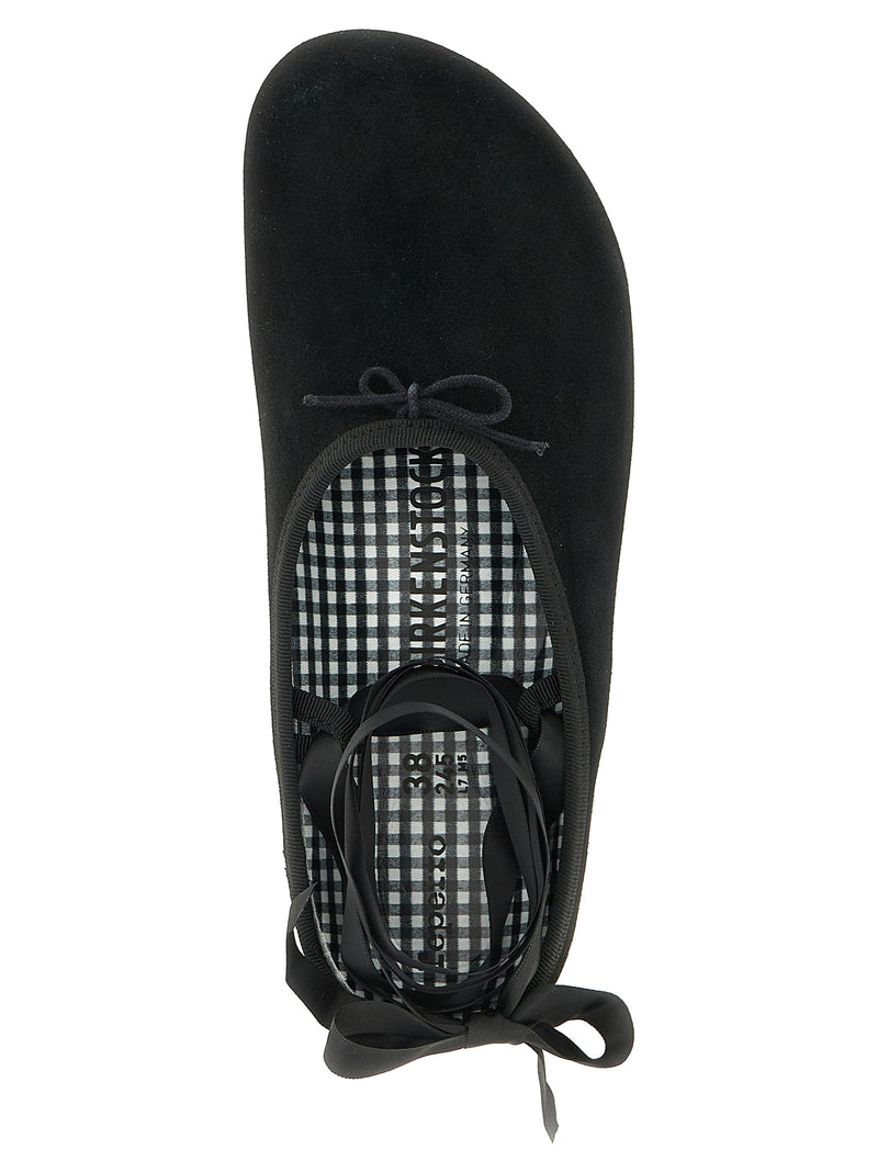 Ballerines Birkenstock en cuir velours noir