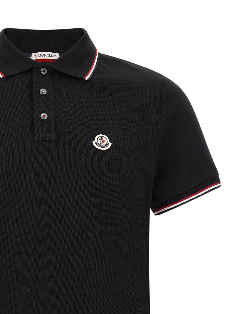 Polo Moncler en coton noir