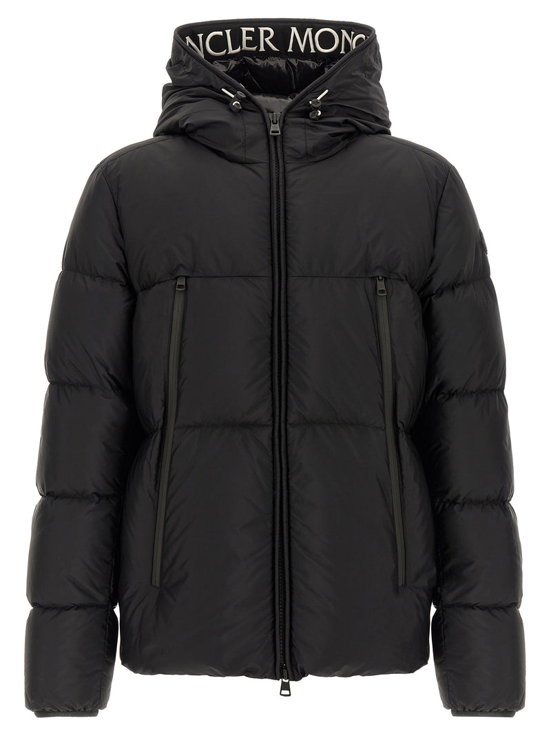 Veste longue Moncler en polyamide noir