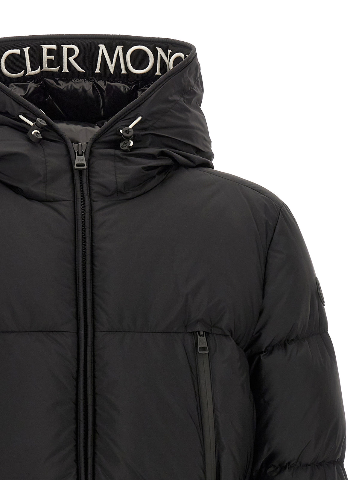 Veste longue Moncler en polyamide noir