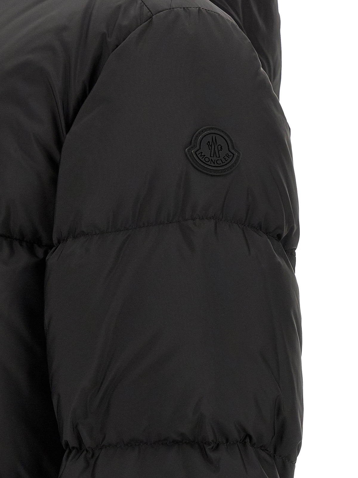 Veste longue Moncler en polyamide noir