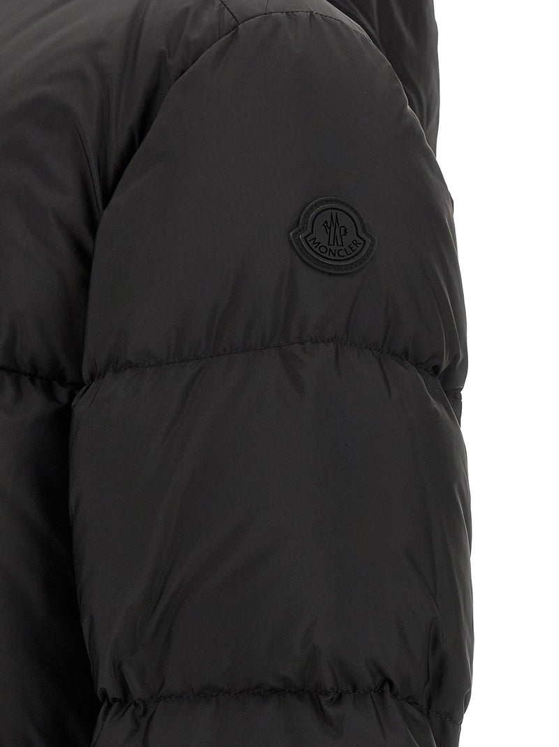 Veste longue Moncler en polyamide noir