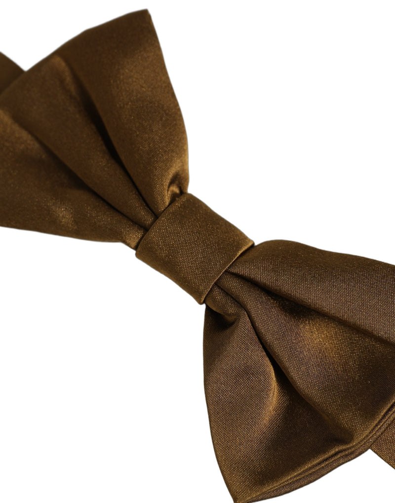 Dolce & Gabbana Men Brown 100% Silk Adjustable Neck Papillon Bow Tie