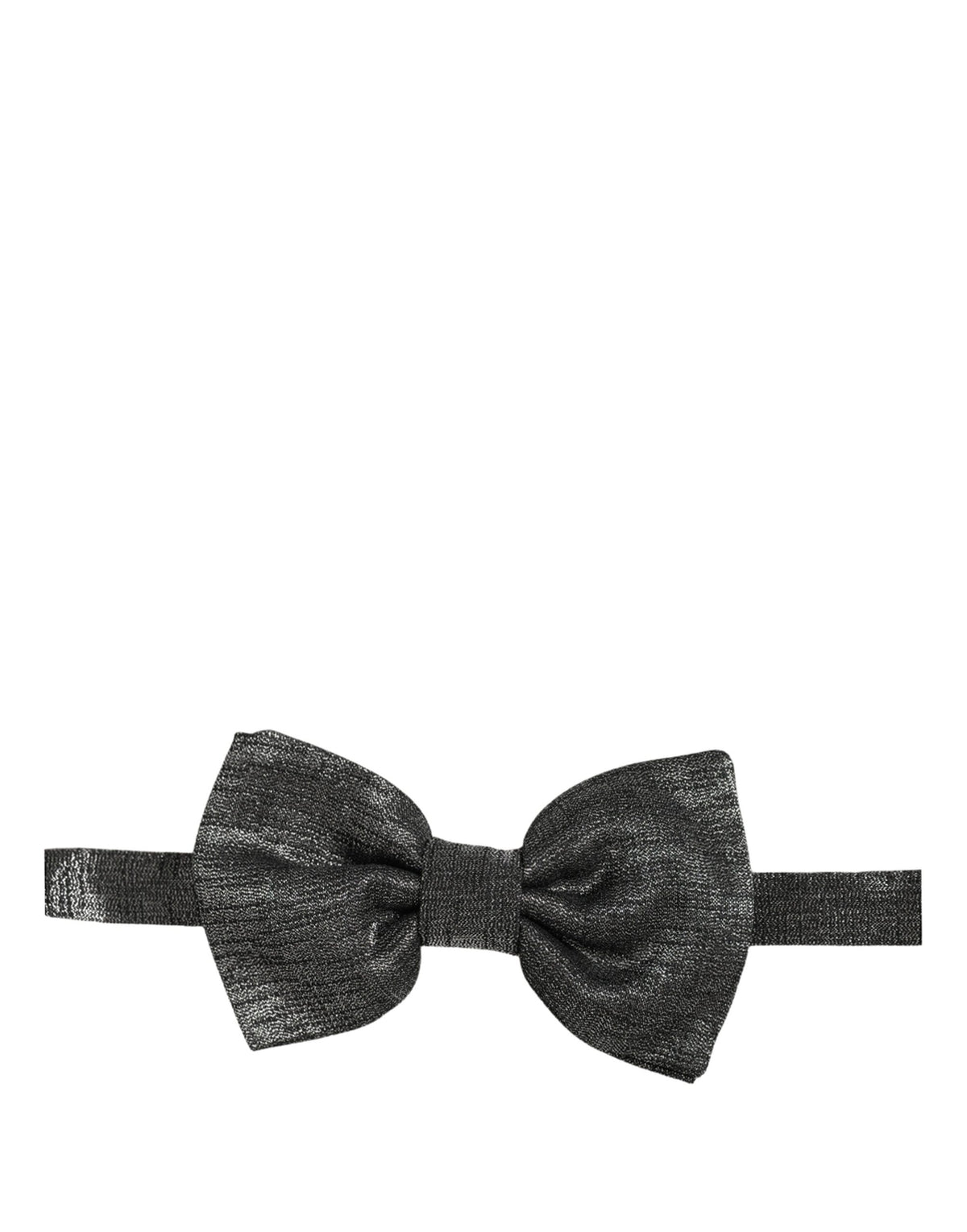 Dolce & Gabbana Homme Papillon Ajustable en Soie Noir Métallisé