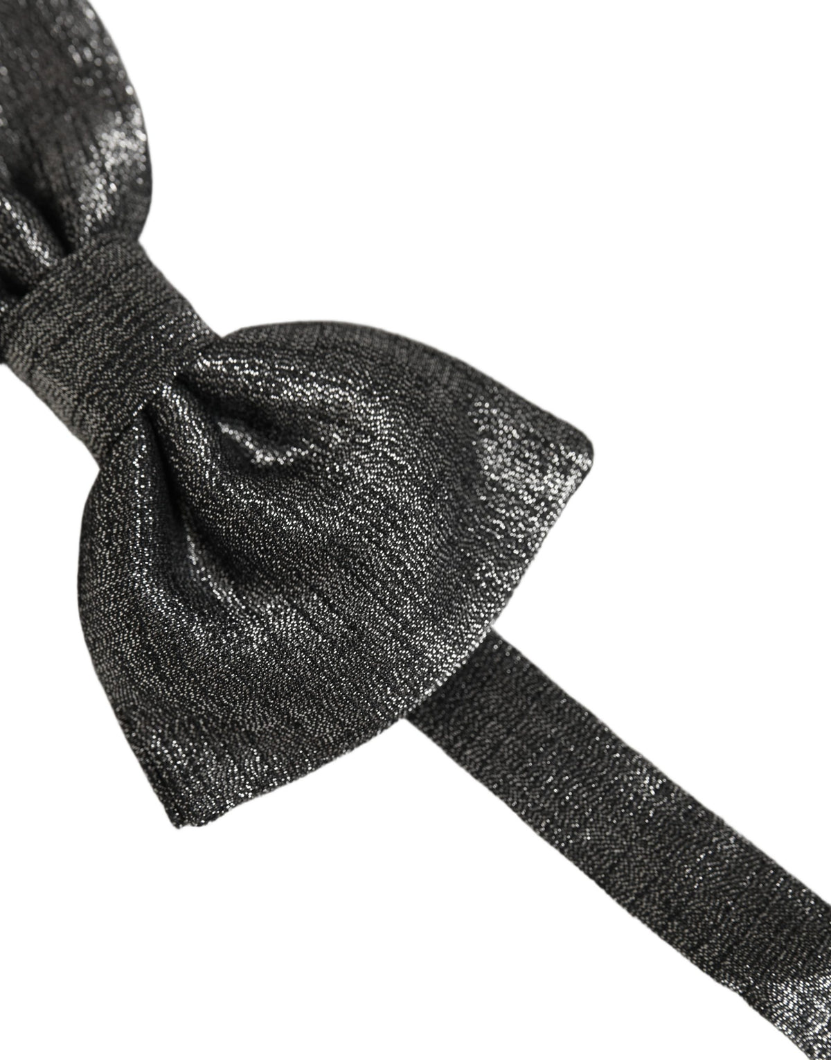 Dolce & Gabbana Homme Papillon Ajustable en Soie Noir Métallisé