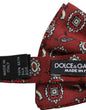 Dolce & Gabbana Men Bordeaux Floral Adjustable Neck Papillon Bow Tie