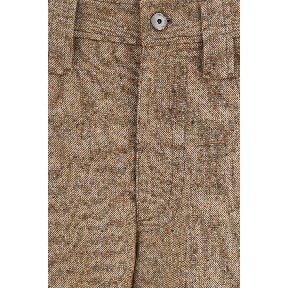 Pantalon décontracté en laine beige Oves Aries Brunello Cucinelli