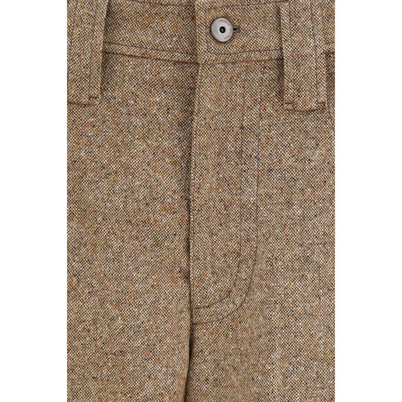 Pantalon décontracté en laine beige Oves Aries Brunello Cucinelli