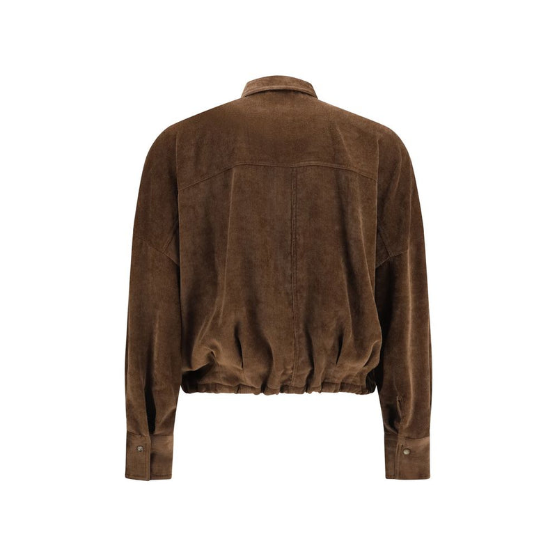 Chemise Brunello Cucinelli marron en viscose