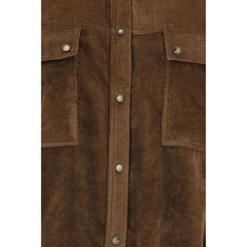 Chemise Brunello Cucinelli marron en viscose