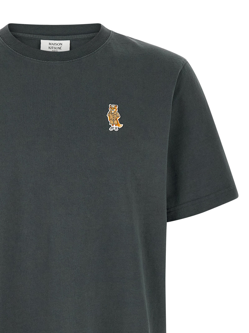 T-shirt bleu en coton bio Maison Kitsuné