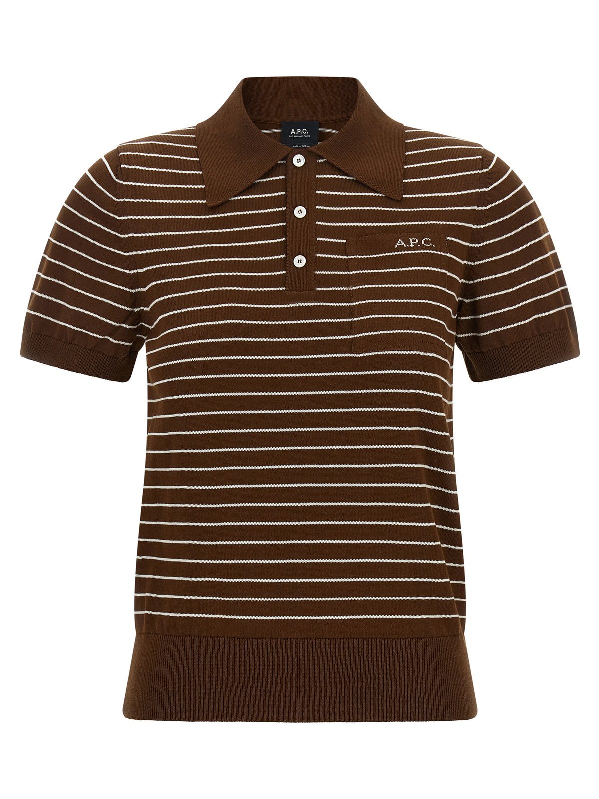 Polo A.P.C. en coton marron