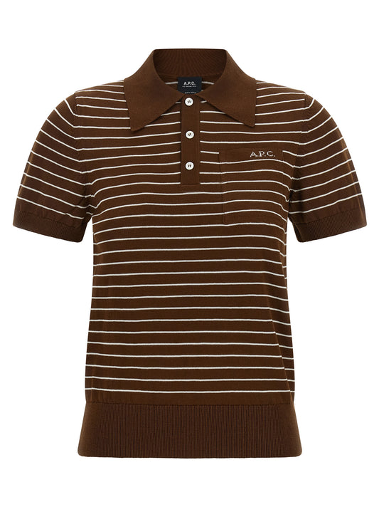 Polo A.P.C. en coton marron