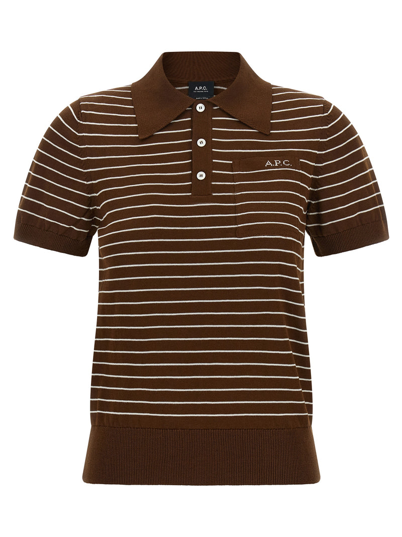 Polo A.P.C. en coton marron