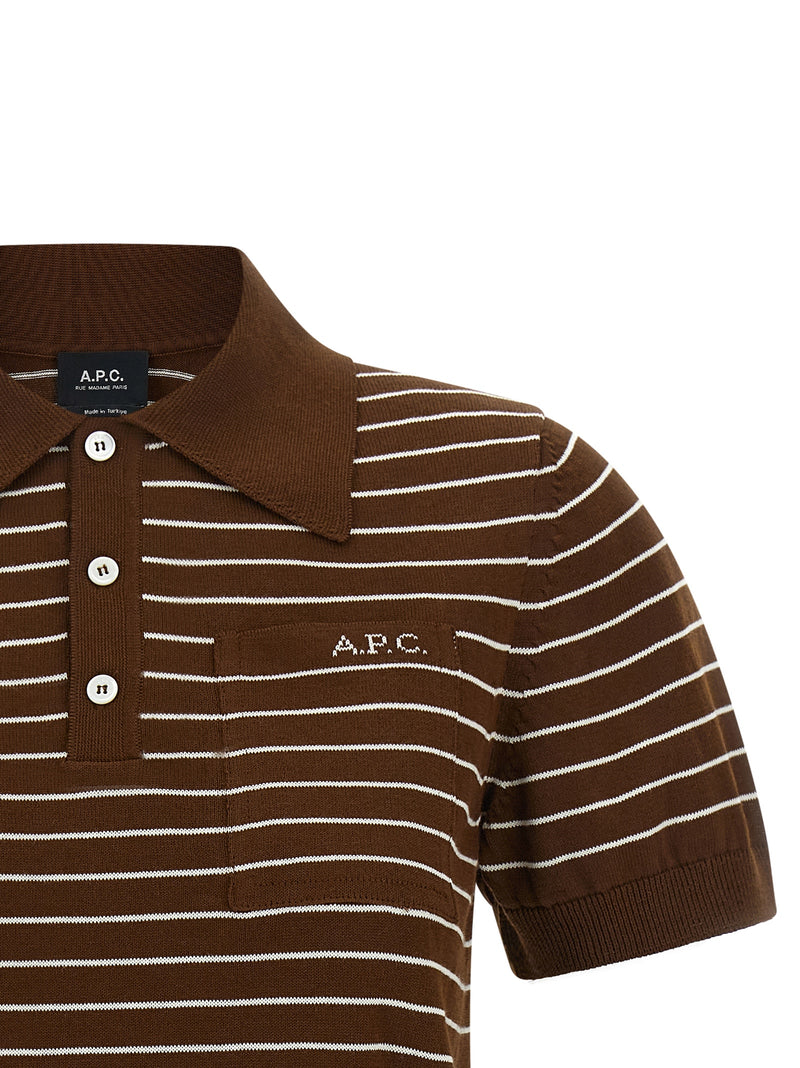 Polo A.P.C. en coton marron