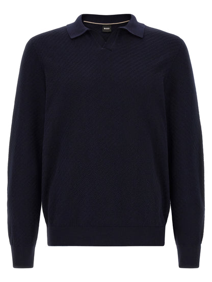 Hugo Boss Blue Cotton Polo Shirt