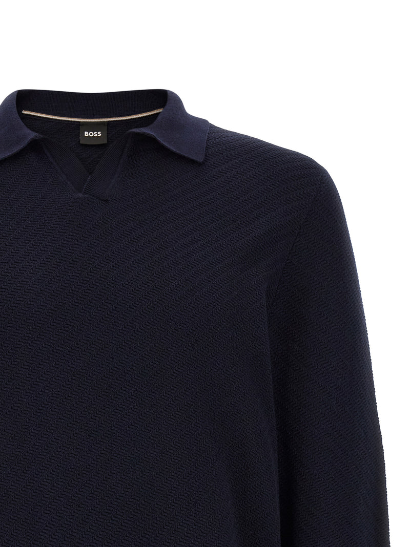 Polo en coton bleu Hugo Boss