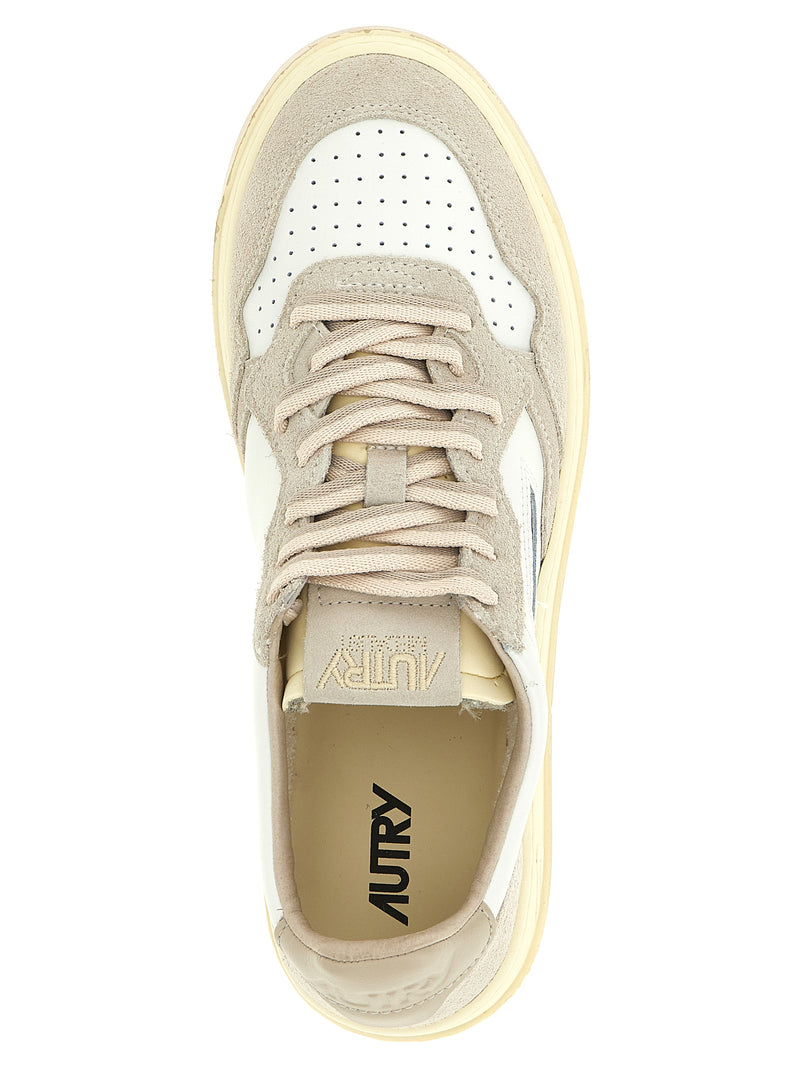 Autry Gray Cowhide Low Top Sneakers