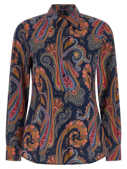 Etro Blue Cotton Blouse
