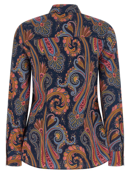 Etro Blue Cotton Blouse