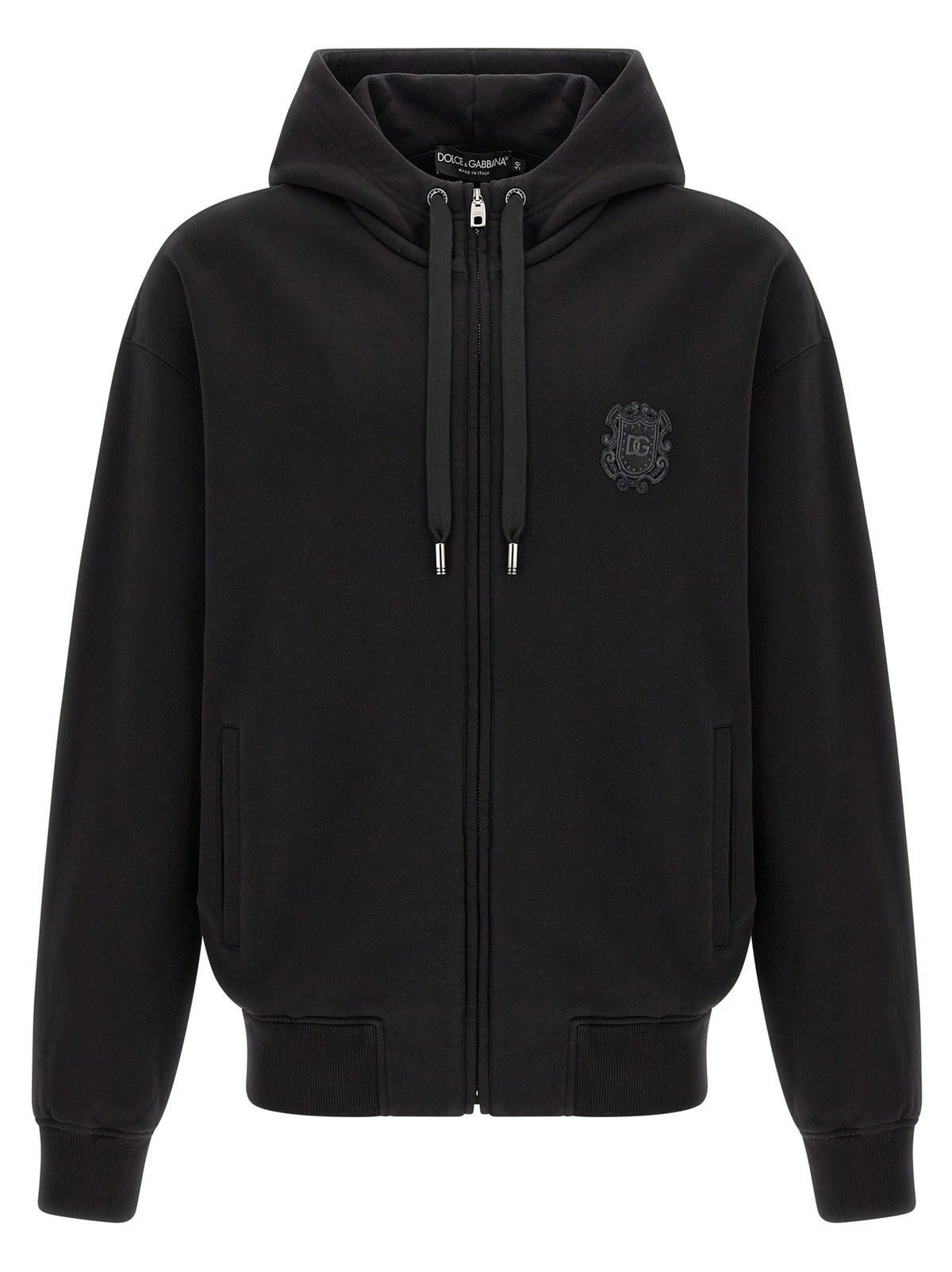 Sweat-shirt noir en coton Dolce &amp; Gabbana