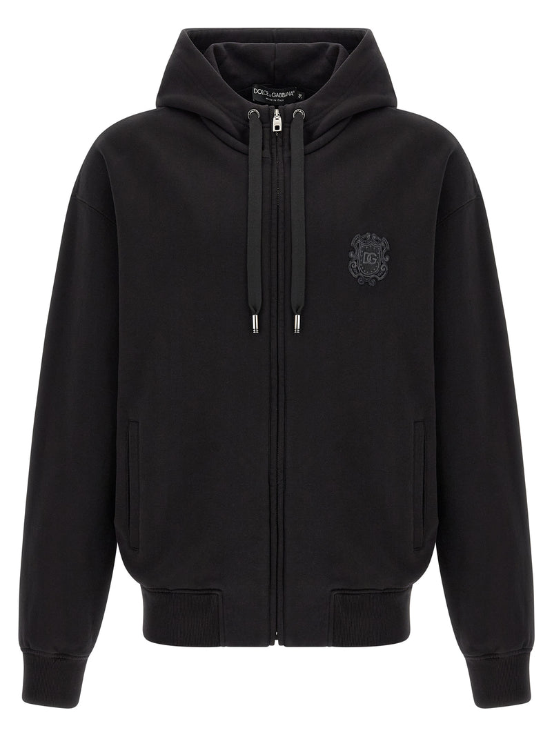 Sweat-shirt noir en coton Dolce &amp; Gabbana