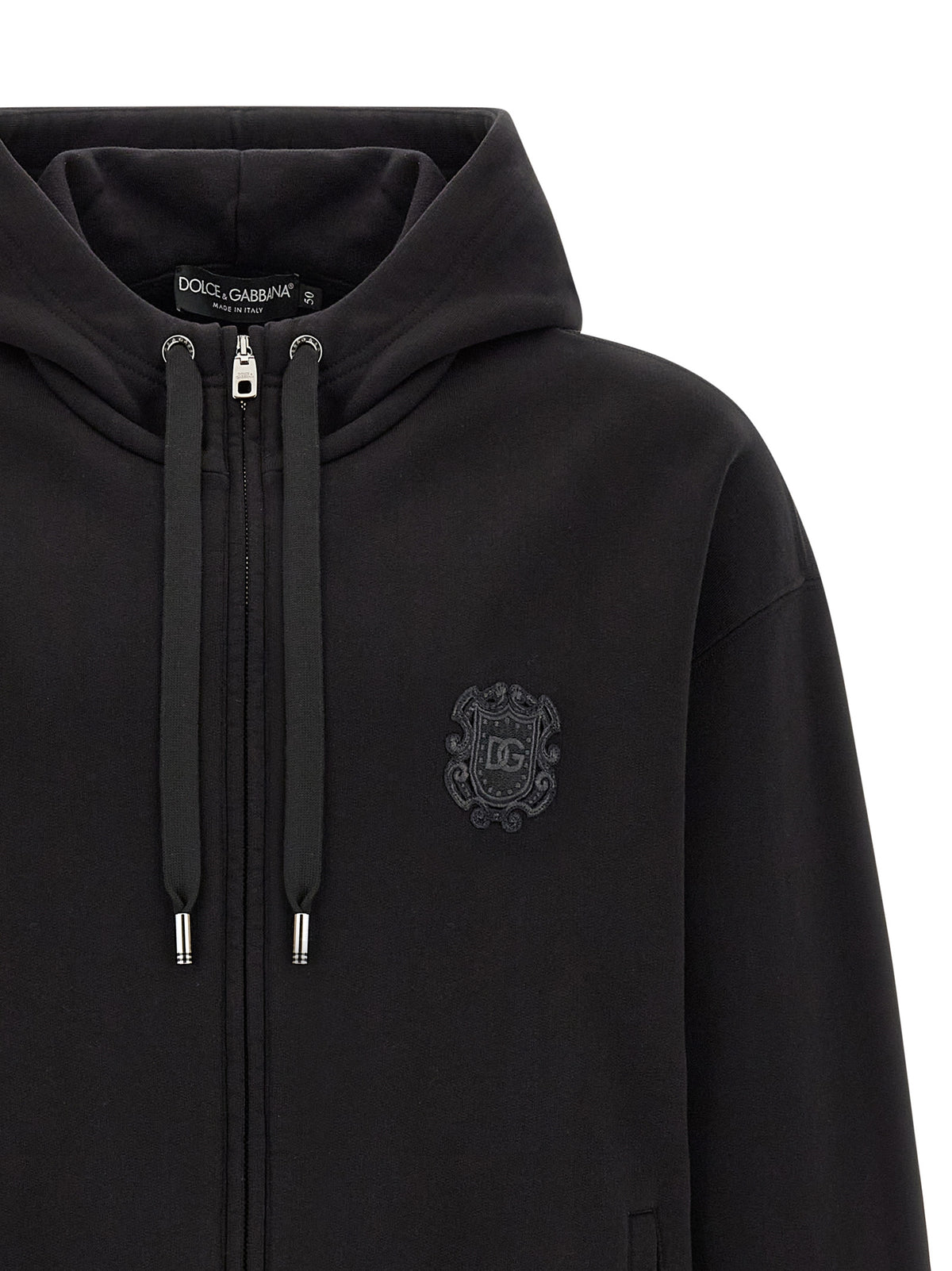 Sweat-shirt noir en coton Dolce &amp; Gabbana