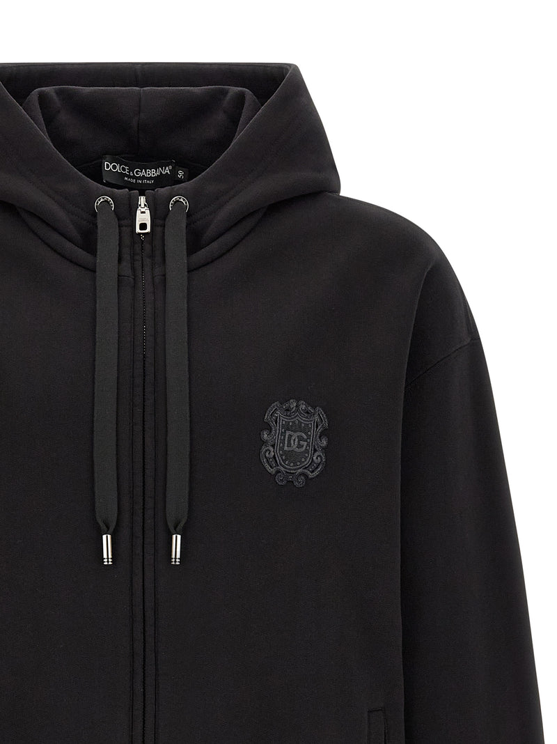 Sweat-shirt noir en coton Dolce &amp; Gabbana