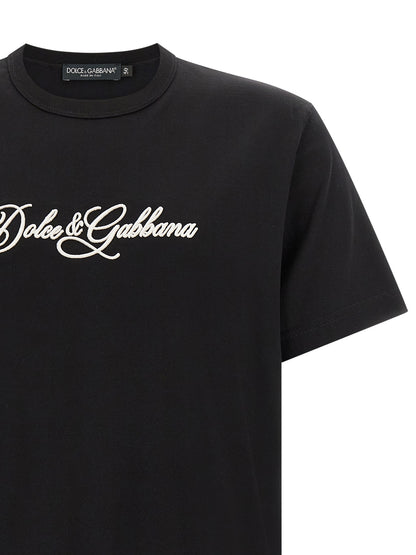 Dolce & Gabbana Black Cotton T-Shirt