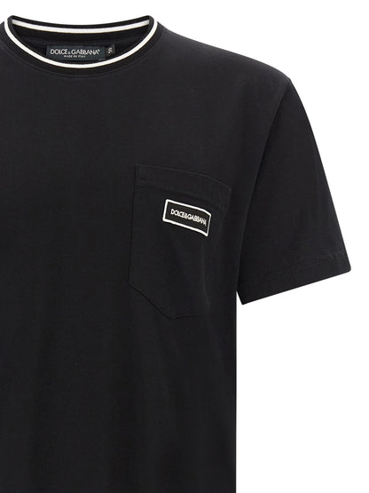 Dolce & Gabbana Black Cotton T-Shirt