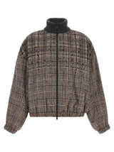 Blouson aviateur Brunello Cucinelli marron en alpaga et cuir